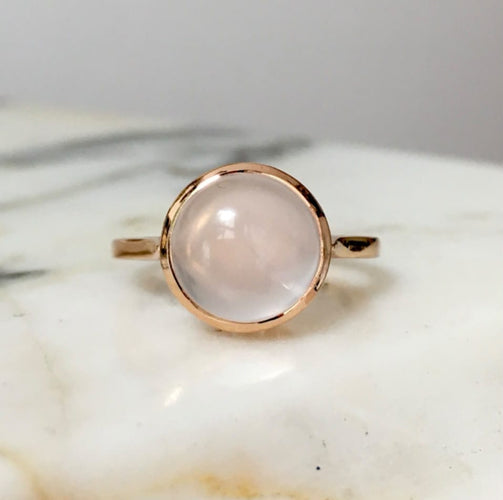 Bague 54.5 Bague en or rose 18k avec quartz rose 58 Facettes 312