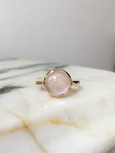 Bague 54.5 Bague en or rose 18k avec quartz rose 58 Facettes 312
