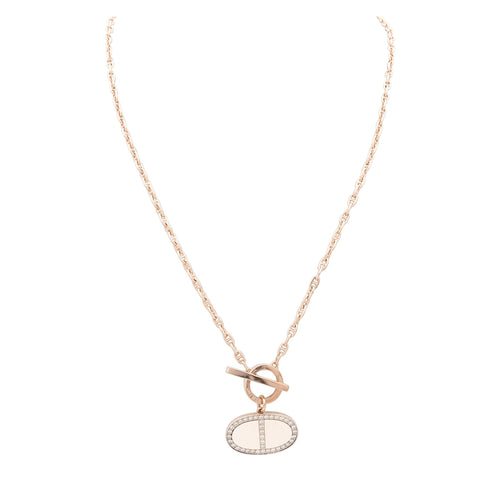 Collier Hermès - Collier Chaîne d’Ancre Contour en or rose 750 et diamants 58 Facettes 36087