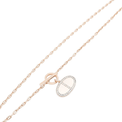 Collier Hermès - Collier Chaîne d’Ancre Contour en or rose 750 et diamants 58 Facettes 36087