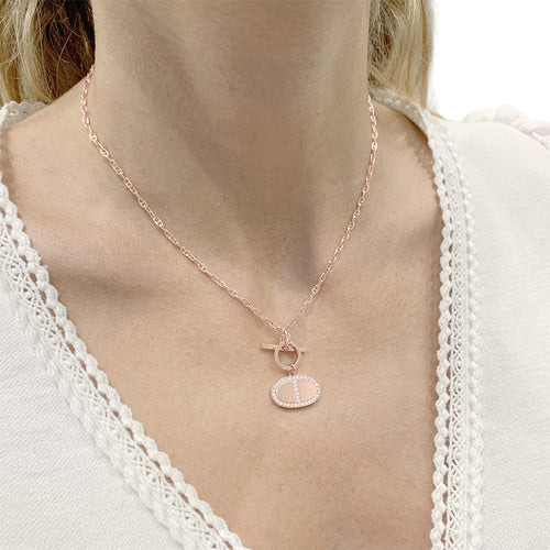 Collier Hermès - Collier Chaîne d’Ancre Contour en or rose 750 et diamants 58 Facettes 36087