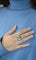 Bague 50 Bague en or blanc 750/1000, aigues-marines, émeraudes, améthyste et diamants 58 Facettes 8