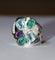 Bague 50 Bague en or blanc 750/1000, aigues-marines, émeraudes, améthyste et diamants 58 Facettes 8