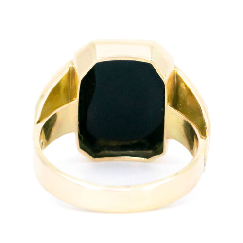 Bague 59 Chevalière en or 14k ornée d’onyx 58 Facettes 9DB69F672E404988BE47A2671D82855C