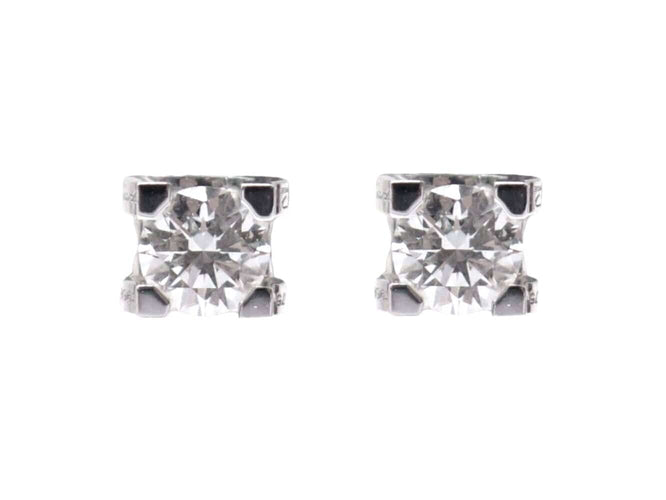 Boucles d'oreilles Cartier - Puces d’oreilles C de Cartier en or blanc 18k avec diamants 58 Facettes 277457