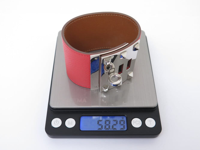 Bracelet Hermès - Bracelet Extreme Kelly Dog en cuir Epsom rose, taille S/2 58 Facettes 277434