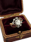 Bague 54 Bague cluster ancienne en or 18k, diamant central et rubis navette 58 Facettes 609/26 A SHD
