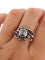 Bague 54 Bague cluster ancienne en or 18k, diamant central et rubis navette 58 Facettes 609/26 A SHD