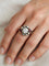 Bague 54 Bague cluster ancienne en or 18k, diamant central et rubis navette 58 Facettes 609/26 A SHD