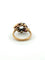 Bague 54 Bague cluster ancienne en or 18k, diamant central et rubis navette 58 Facettes 609/26 A SHD