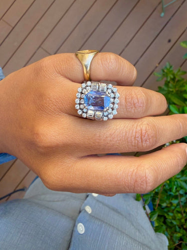 Bague 58 Bague Pompadour en or blanc, saphir de Ceylan et diamants 58 Facettes zdkdzoaa