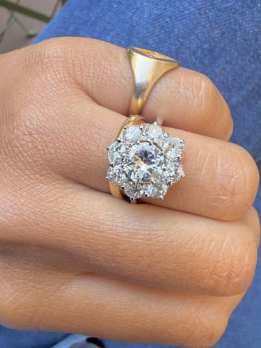 Bague 55 Marguerite - Bague en or blanc 18 carats et diamants 58 Facettes aama,
