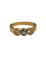 Bague 51.5 Bague trilogie en or jaune 18 ct, diamants et topaze bleue 58 Facettes CV-152
