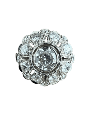 Bague 52 Bague Art déco en platine et diamants 58 Facettes cnnqk