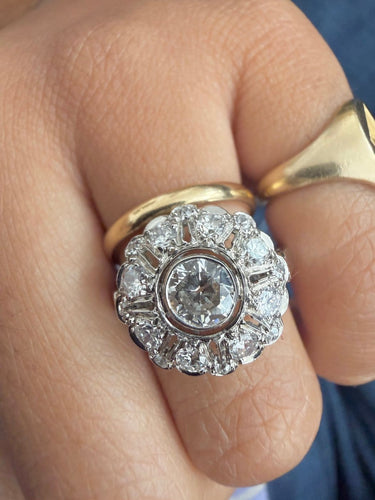 Bague 52 Bague Art déco en platine et diamants 58 Facettes cnnqk