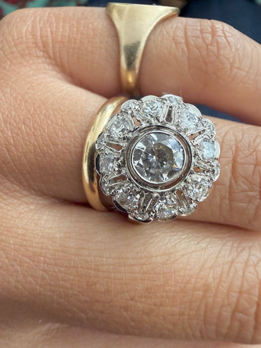 Bague 52 Bague Art déco en platine et diamants 58 Facettes cnnqk