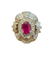 Bague 57 Pompadour - Bague en or blanc et or jaune, rubis et diamants 58 Facettes nklm