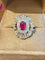 Bague 57 Pompadour - Bague en or blanc et or jaune, rubis et diamants 58 Facettes nklm