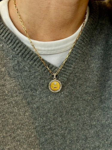 Pendentif A. Augis - Médaille d’amour en platine et or jaune, rubis et diamants 58 Facettes Augis R