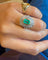 Bague 53 Bague Pompadour en or blanc et or jaune 18 carats, émeraude et diamants 58 Facettes cslqm,qm