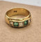 Bague 55 Bague vintage en or jaune 18k, émeraudes et diamants 58 Facettes CV-153