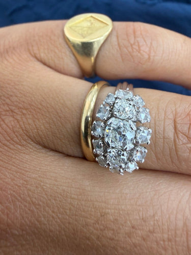 Bague 52 Bague jarretière Art déco en or blanc 18 carats et platine, diamants 58 Facettes kkkkk
