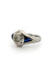 Bague 61 Bague Art déco en or blanc 18k avec diamant taille ancienne et saphirs 58 Facettes 562/26 B