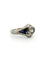 Bague 61 Bague Art déco en or blanc 18k avec diamant taille ancienne et saphirs 58 Facettes 562/26 B