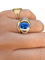 Bague 54 Bague jonc en or jaune, saphir et diamants 58 Facettes knckak