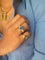 Bague 54 Bague jonc en or jaune, saphir et diamants 58 Facettes knckak