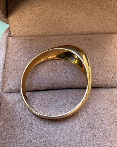Bague 57 Bague jonc en or jaune 18 carats avec diamant taille brillant 58 Facettes afapanna