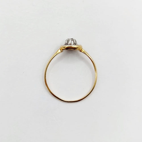 Bague 53 Bague solitaire ancienne en or 18k, diamant taille rose, vers 1910 58 Facettes A07991
