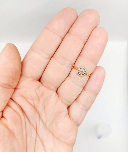 Bague 53 Bague solitaire ancienne en or 18k, diamant taille rose, vers 1910 58 Facettes A07991