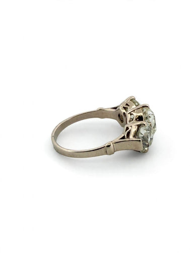 Bague 53 Bague trilogie Art déco en or blanc 18 carats avec diamants taille ancienne 58 Facettes 607/26 A