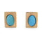 Boucles d'oreilles Boucles d’oreilles vintage en or jaune 18 kt avec turquoise 58 Facettes OR109 107-83 (0879)