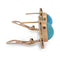 Boucles d'oreilles Boucles d’oreilles vintage en or jaune 18 kt avec turquoise 58 Facettes OR109 107-83 (0879)