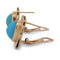 Boucles d'oreilles Boucles d’oreilles vintage en or jaune 18 kt avec turquoise 58 Facettes OR109 107-83 (0879)
