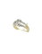 Bague 53.5 Bague en or jaune et blanc 18 carats avec diamant taille émeraude 58 Facettes