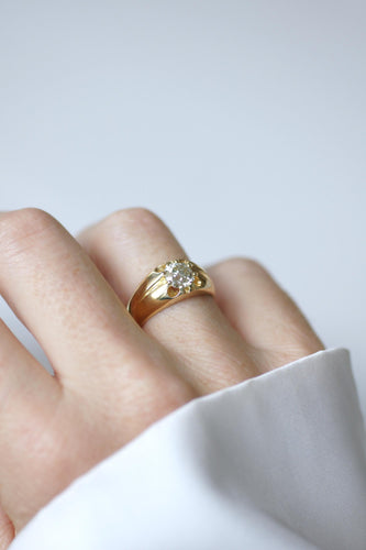 Bague 52 Bague jonc en or jaune avec diamant taille ancienne de 1,15 ct 58 Facettes