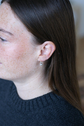 Boucles d'oreilles Boucles d’oreilles dormeuses anciennes - Diamants, or rose et platine 58 Facettes