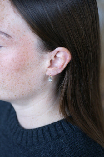 Boucles d'oreilles Boucles d’oreilles dormeuses anciennes - Diamants, or rose et platine 58 Facettes