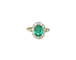 Bague 55 Bague marguerite ancienne en or jaune 18k, émeraude de Colombie et diamants 58 Facettes
