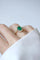 Bague 55 Bague marguerite ancienne en or jaune 18k, émeraude de Colombie et diamants 58 Facettes