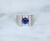 Bague 53 Art déco - Bague saphir et diamants en or blanc 18k et platine 58 Facettes