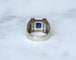Bague 53 Art déco - Bague saphir et diamants en or blanc 18k et platine 58 Facettes