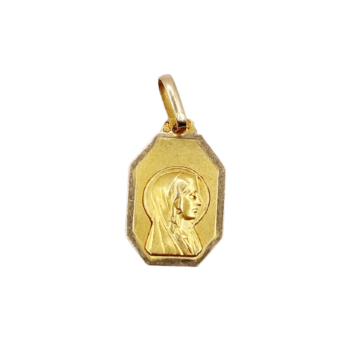 Pendentif Médaille religieuse - Vierge Marie en or 18k, Art déco, vers 1920 58 Facettes A07995