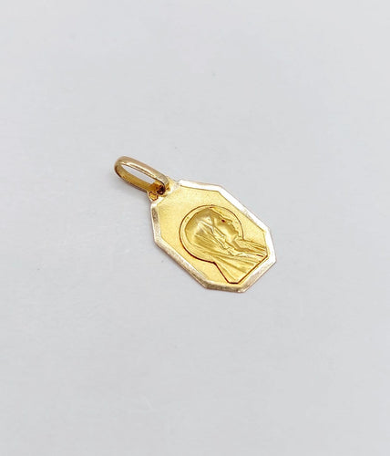 Pendentif Médaille religieuse - Vierge Marie en or 18k, Art déco, vers 1920 58 Facettes A07995