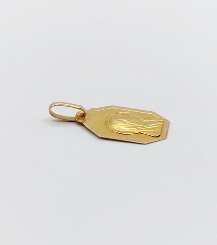 Pendentif Médaille religieuse - Vierge Marie en or 18k, Art déco, vers 1920 58 Facettes A07995