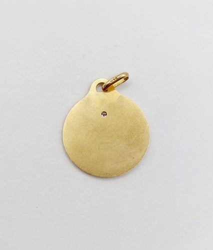 Pendentif Augis - Pendentif médaille d’amour en or 18k, diamant et rubis, 18 mm 58 Facettes A08008