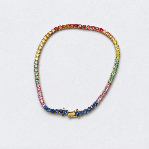Bracelet Bracelet tennis en or 18k et saphirs multicolores, 4,5 ct 58 Facettes GBT1281YG_20261019